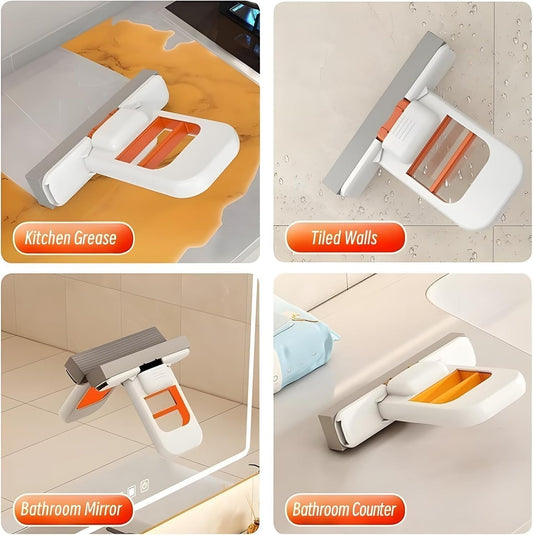 Foldable Desktop Mini Sponge Mop | Portable Wet & Dry Cleaning